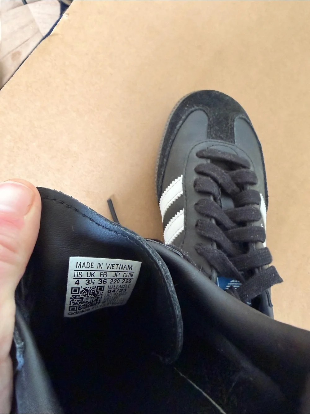 adidas Samba Classic Sneakers - Black with White Stripes - Picture 3 of 5